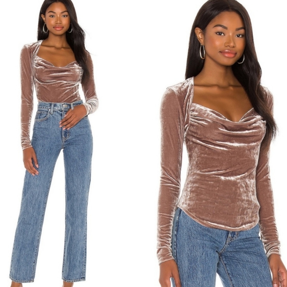Free People Date Night crushed velvet top S